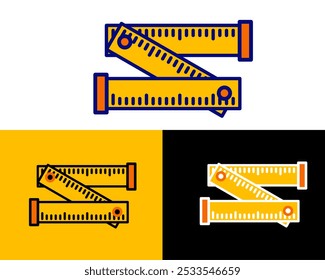 Ilustración de la Regla estacionaria, para la medida, crea la Imagen o la línea de la forma