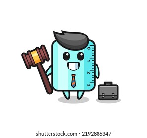 Illustration of ruller mascot as a lawyer , cute style design for t shirt, sticker, logo element