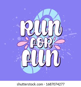 Illustration von Run for Fun.Vektorillustration. Design für Karten, Poster, Kleidung und andere