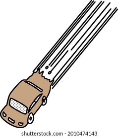 Illustration of a runaway car