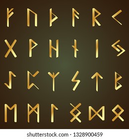 Illustration of runic alphabet.