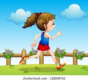 Illustration of a runner at the bridge