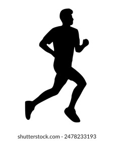 Illustration runner silhouette. runner athlete silhouette
