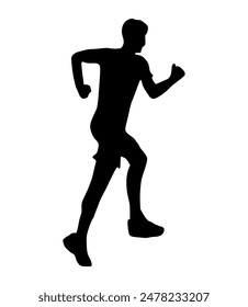 Illustration runner silhouette. runner athlete silhouette
