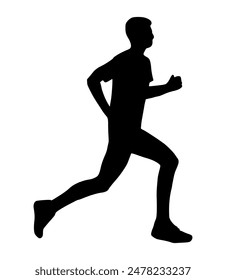 Illustration runner silhouette. runner athlete silhouette

