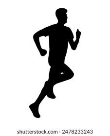 Illustration runner silhouette. runner athlete silhouette
