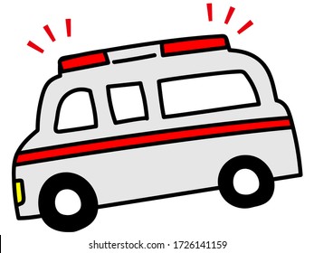 Ilustración de una ambulancia ambulante