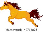  Illustration of running beautiful golden horse