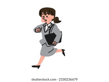 Illustration of a running business woman