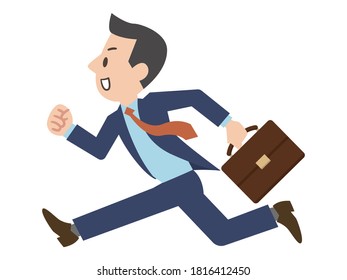 Illustration of a running businessman