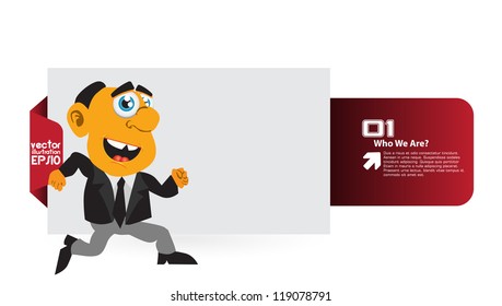 illustration of running businessman. Vector