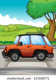 Illustration of a running car
