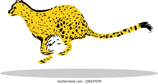 Illustration of Running Cheetah
