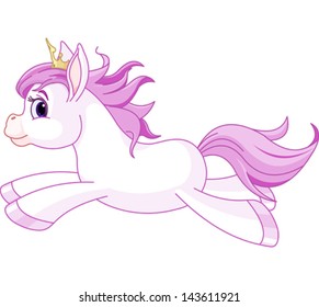 Illustration of running cute horse princess
