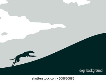 Illustration of running dog