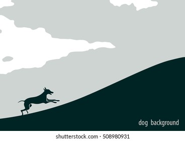 Illustration of running dog