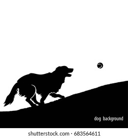 Illustration of running dog