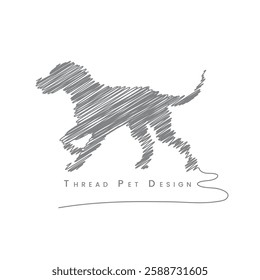 An illustration of running dog, Vector art of cute pet, A scribble art of domestic animal