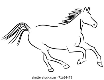 4,506 Running horse line drawing Images, Stock Photos & Vectors ...