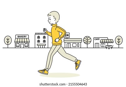 Illustration of a running man.