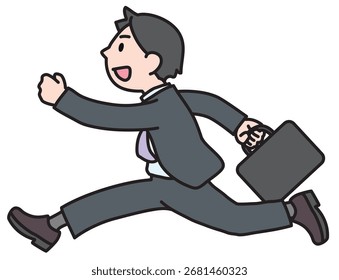 Illustration of a Running Office Worker