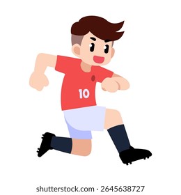 Ilustração de um jogador de futebol de corrida menino