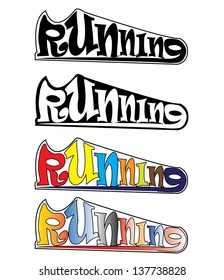 Illustration of Running Text in the Shape of a Shoe
