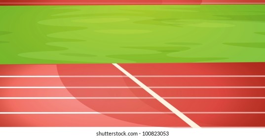 Race Track Running Track Cartoon