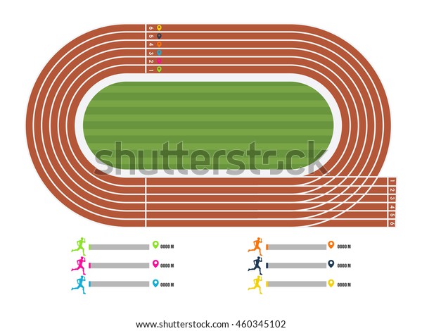 Illustration Running Track Runners Statistics Showing Stock Vector ...