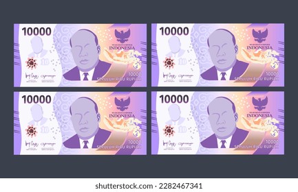 illustration of a rupiah note worth ten thousand rupiahs