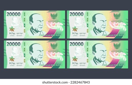 illustration of a rupiah note worth twenty thousand rupiah