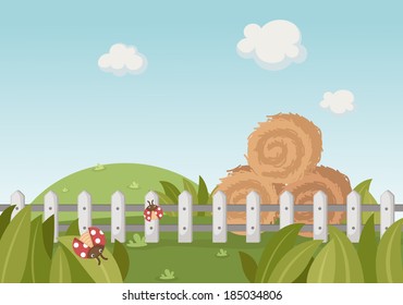 Illustration of a rural landscape 