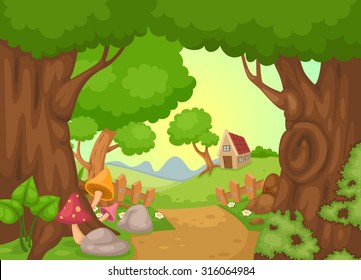 ilustración del vector paisajístico rural