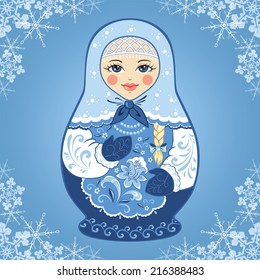 Illustration of Russian doll matryoshka 