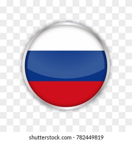 illustration of russian flag with isolated transparent background