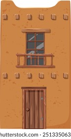 Ilustração de uma casa de adobe mexicana rústica