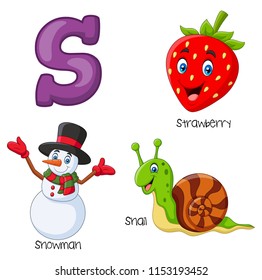 Illustration of S alphabet