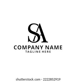 Illustration SA Letter simple Linked Luxury Premium Logo