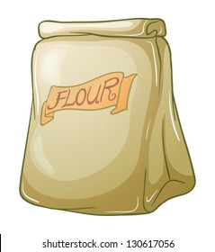 Illustration of a sack of flour on a white background