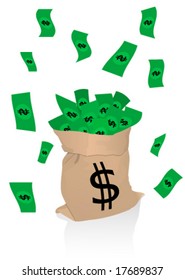 Illustration of a sack full of money