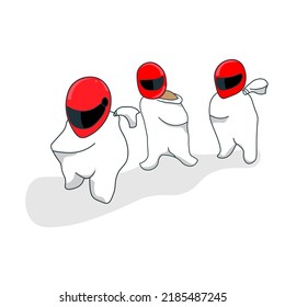 Illustration eines Sack-Springen-Wettbewerbs zum Feiertag der nationalen Unabhängigkeit