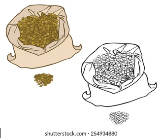 illustration of sack of lentils