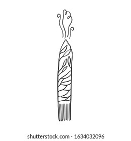 Illustration Of A Sacral Sage Burning. 