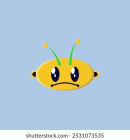 Illustration of a sad alien emoticon