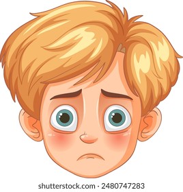 Illustration of a sad, blonde-haired boy