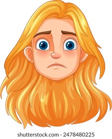 Illustration of a sad, blonde-haired character