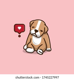 illustration of a sad sad bulldog sticker