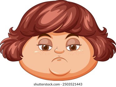 Illustration of a sad child with brown hair