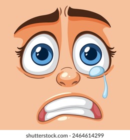 Illustration of a sad, crying face