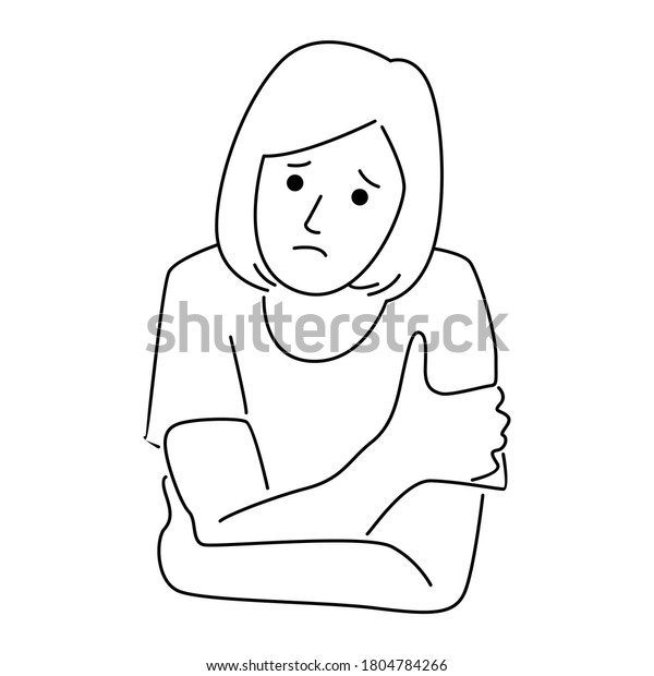 Illustration Sad Depressed Woman Stock Vector (Royalty Free) 1804784266 ...